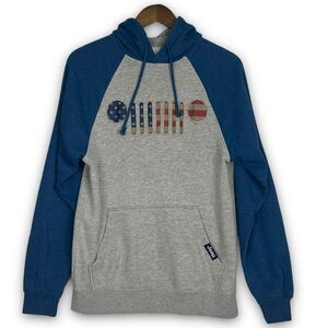 Jeep Hoodie Sweatshirt Buck Wear American Flag Patriotic‎ Blue Gray July 4 S